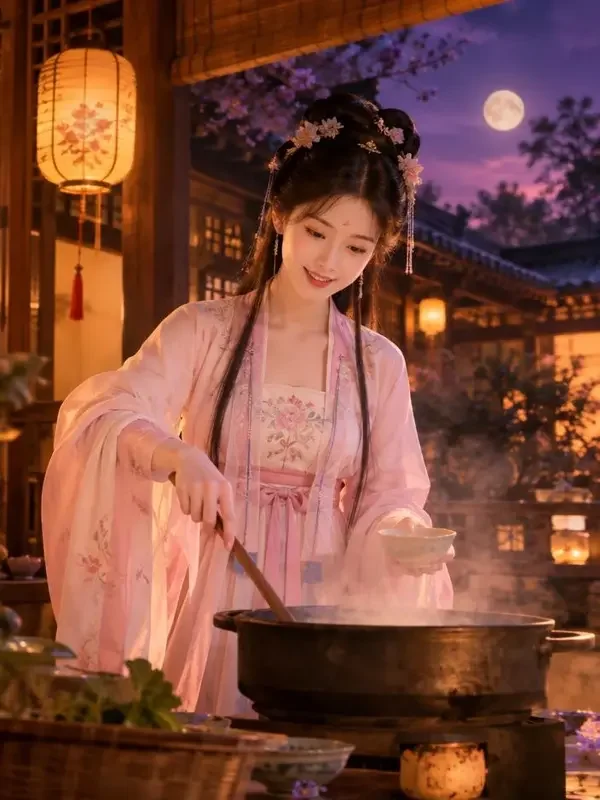 短剧《小厨娘升职记：陛下天天翻我牌》封面，古装题材，共58集